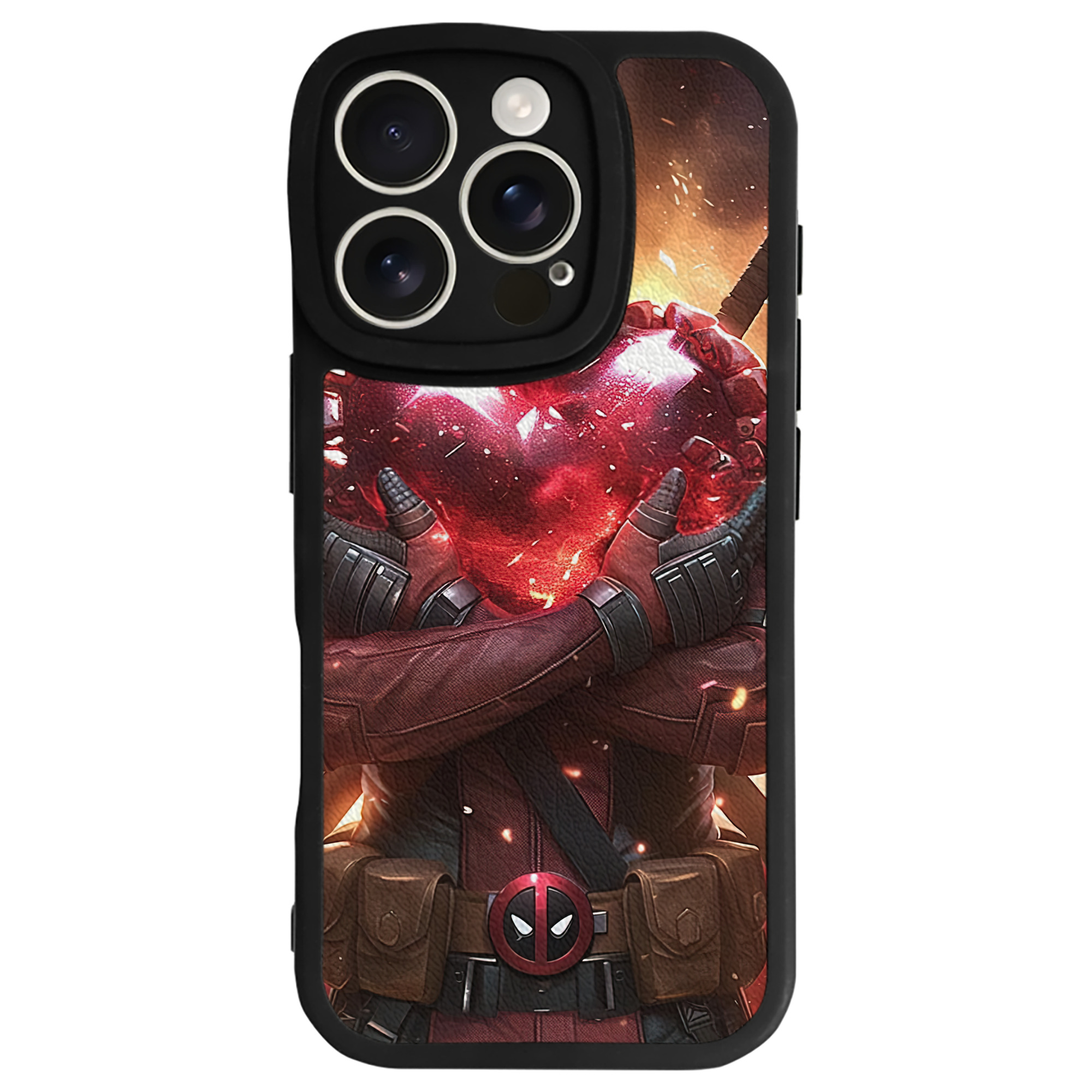 （画像用） Deadpool デッドプール 【iPhone 16シリーズ対応】シリコンスマホケース（レザー調） 材質：シリコン